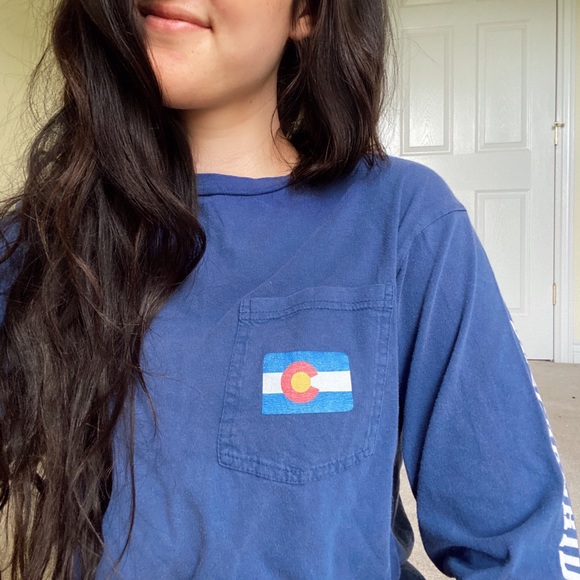 🦋 Colorado Long Sleeve Navy Pocket Tee - Picture 6 of 7